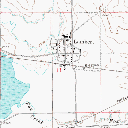 Topographic Map of Nortana Grain Company Elevator, MT