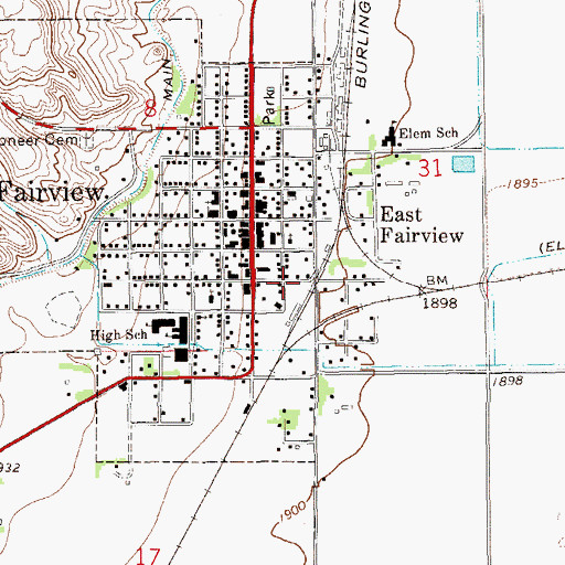 Topographic Map of Fairview Bean and Seed Elevator, MT