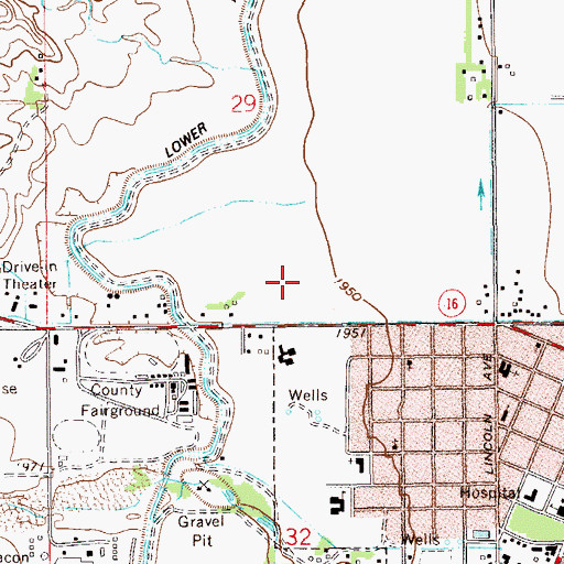 Topographic Map of Richland County Sheriff's Department, MT