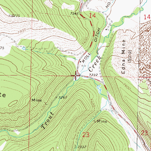 Topographic Map of Little Trout Creek, CO