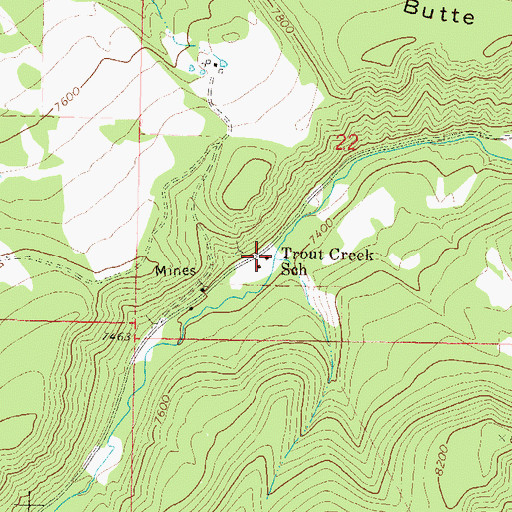 Topographic Map of Trout Creek School, CO