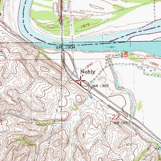 Topographic Map of Nohly School (historical), MT