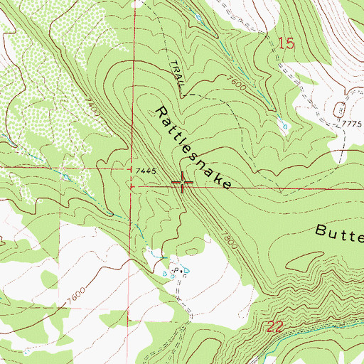 Topographic Map of Rattlesnake Butte, CO