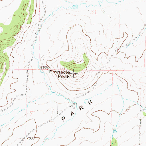 Topographic Map of Pinnacle Peak, CO