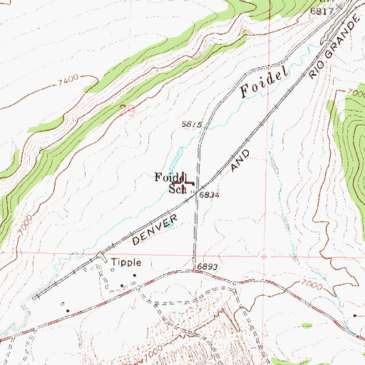 Topographic Map of Foidel School (historical), CO
