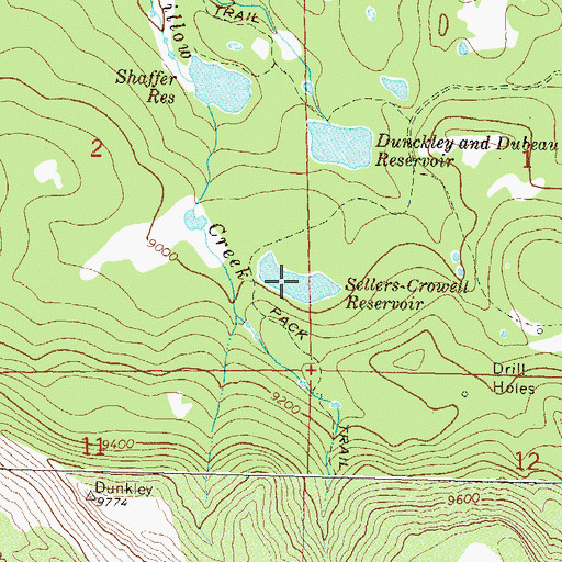Topographic Map of Sellers-Crowell Reservoir, CO