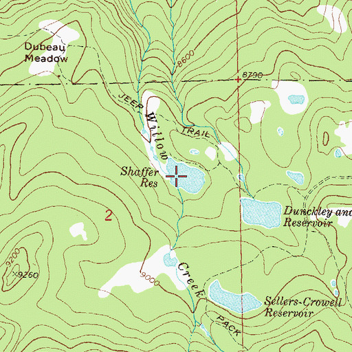 Topographic Map of Shaffer Reservoir, CO