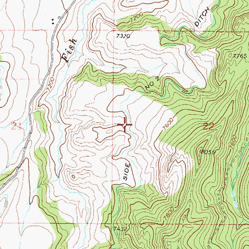 Topographic Map of East Side Number 2 Ditch, CO