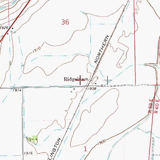Topographic Map of Ridgelawn School (historical), MT