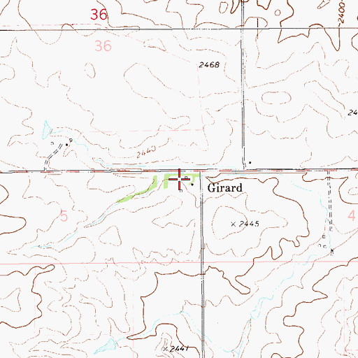 Topographic Map of Girard School (historical), MT