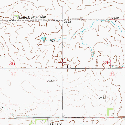 Topographic Map of Glendenning School (historical), MT