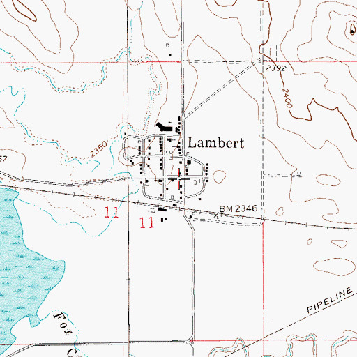 Topographic Map of Lambert Park, MT