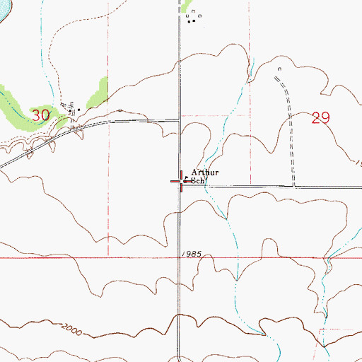 Topographic Map of Arthur School (historical), MT