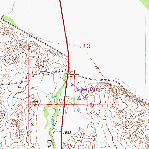 Topographic Map of Devil Creek, MT