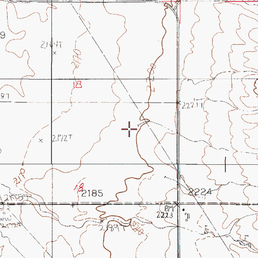 Topographic Map of Bickett Coulee, MT
