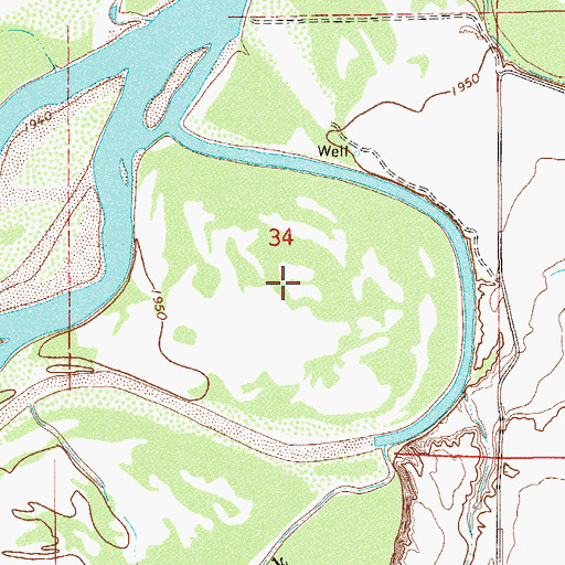Topographic Map of Breakneck Island, MT