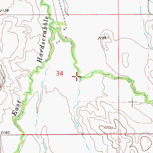 Topographic Map of Antelope Creek, MT
