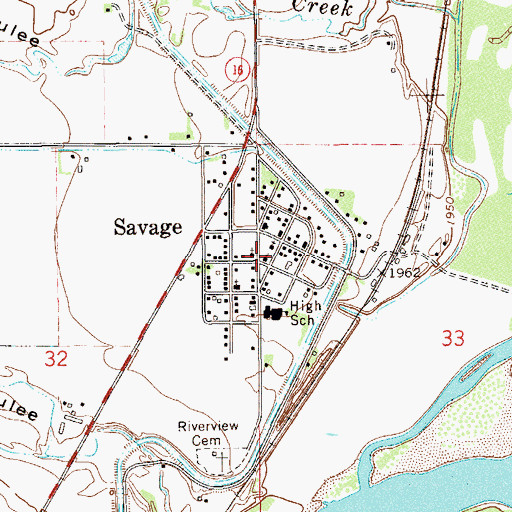 Topographic Map of Saint Michaels Catholic Church, MT