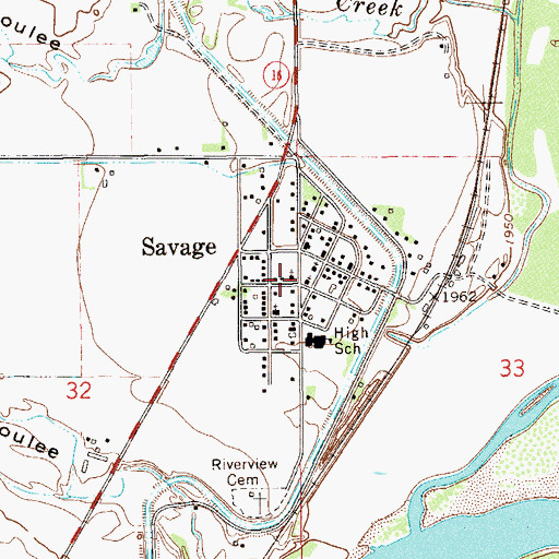 Topographic Map of Yellowstone Community Church, MT