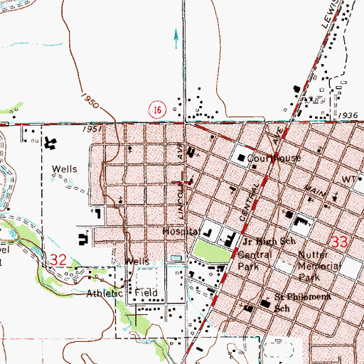 Topographic Map of Trinity Lutheran Church, MT