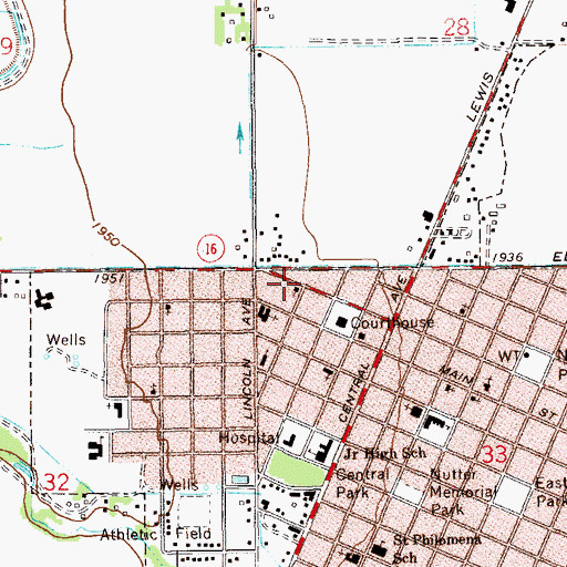 Topographic Map of Ebenezer Congregational Church, MT
