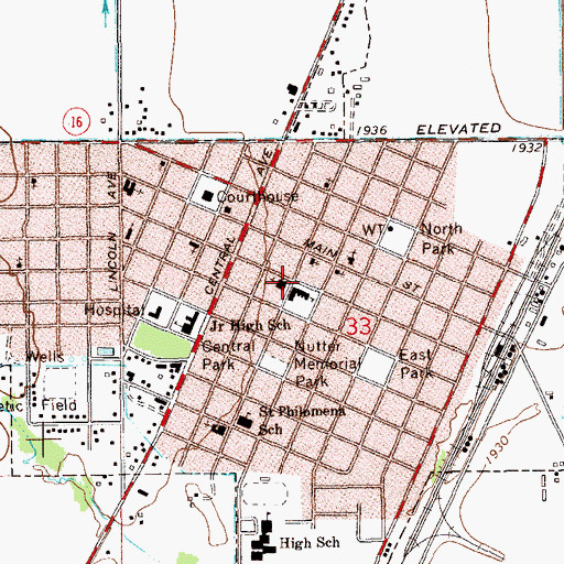 Topographic Map of Lonsdale Methodist Church, MT
