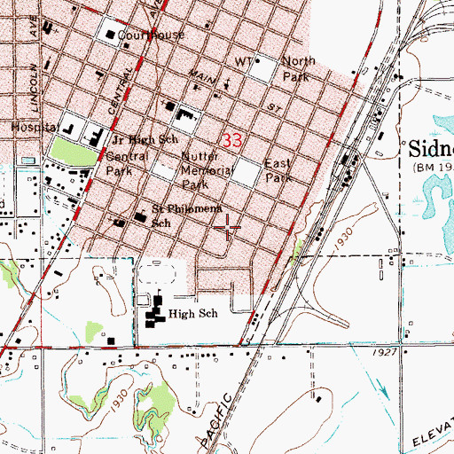 Topographic Map of Baha'i Faith Church, MT