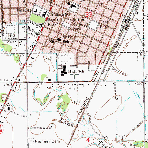 Topographic Map of First Baptist Church (historical), MT