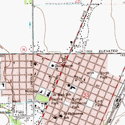 Topographic Map of Saint Lawrences Episcopal Church (historical), MT