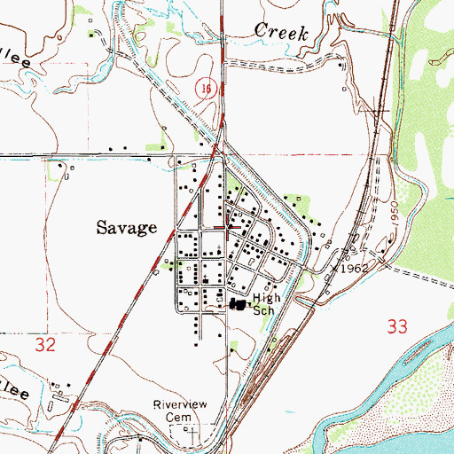 Topographic Map of First Congregational Church, MT