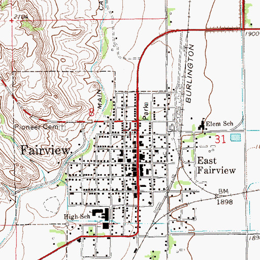 Topographic Map of Saint Johns Lutheran Church Missouri Synod (historical), MT