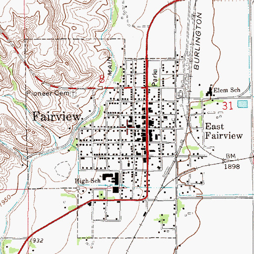 Topographic Map of Community Presbyterian Church, MT