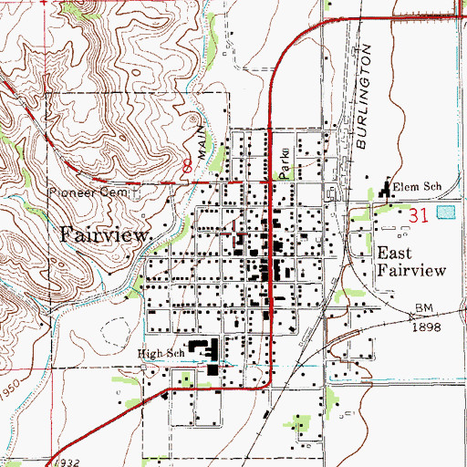 Topographic Map of Zion Lutheran Church, MT