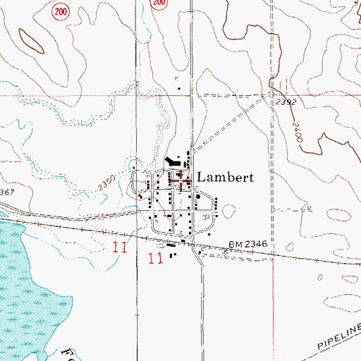 Topographic Map of Saint Theresas Catholic Church, MT
