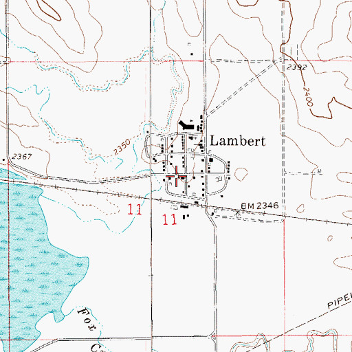 Topographic Map of First Lutheran Church, MT