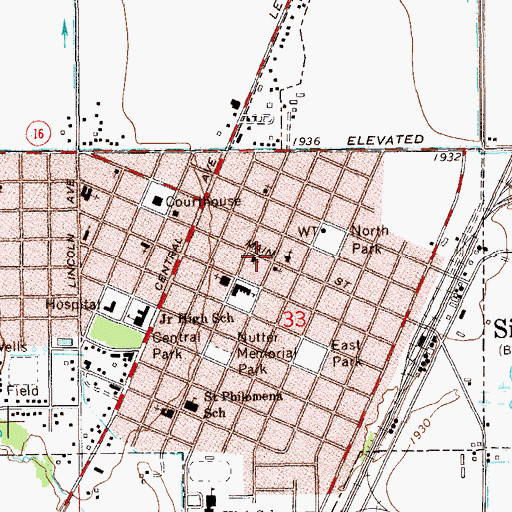 Topographic Map of Big Sky Shopping Center (historical), MT