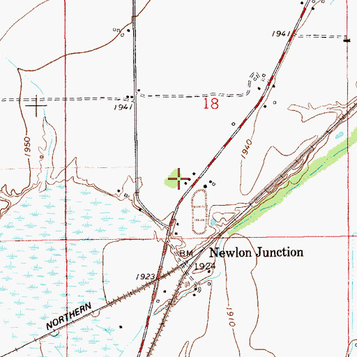Topographic Map of Green Acres Campground, MT