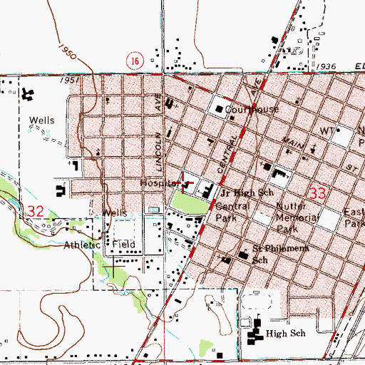 Topographic Map of J K Ralston Museum and Art Center (historical), MT