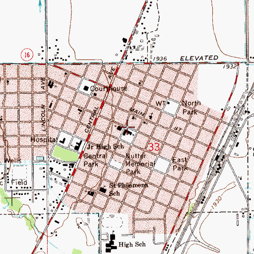 Topographic Map of MonDak Heritage Center, MT