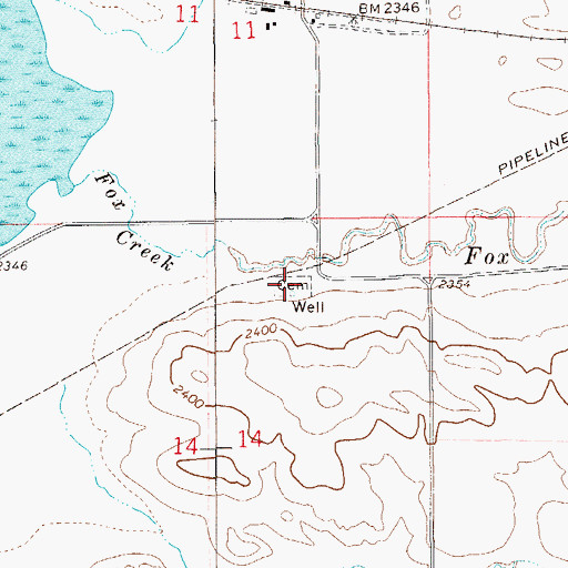 Topographic Map of Lambert Cemetery, MT