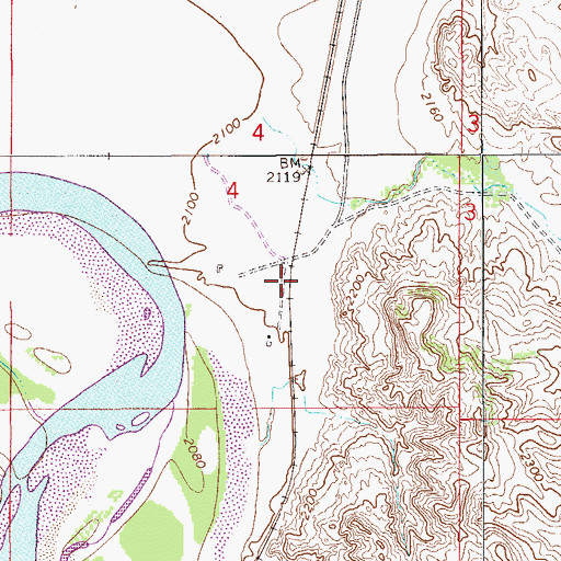 Topographic Map of Western Gravel Spur, MT
