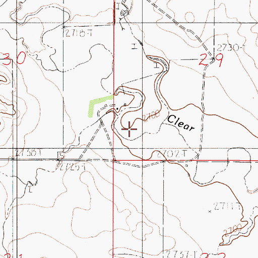 Topographic Map of Twoee Post Office (historical), MT