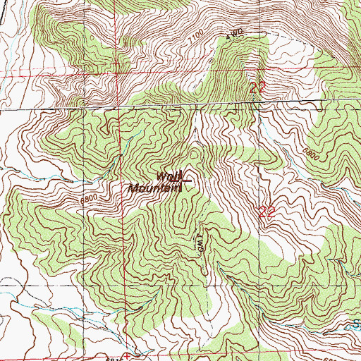 Topographic Map of Wolf Mountain, CO