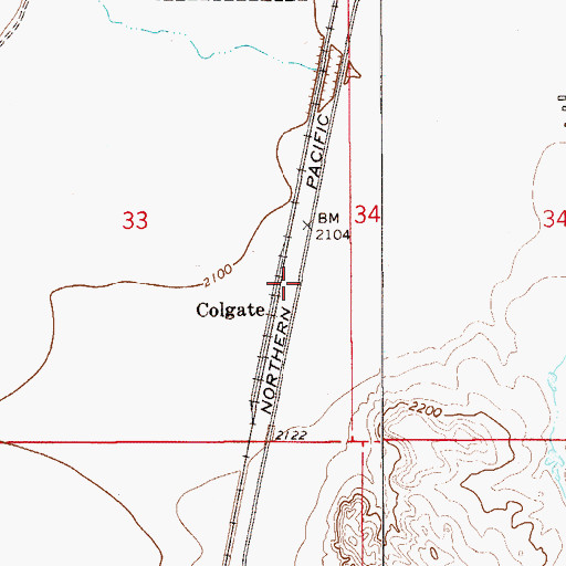 Topographic Map of Iron Bluff (historical), MT