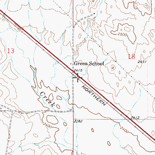 Topographic Map of Green (historical), MT