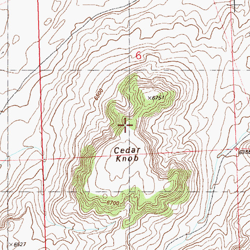 Topographic Map of Cedar Knob, CO