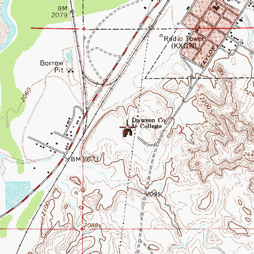 Topographic Map of Jane Carey Memorial Library, MT