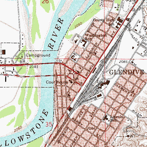 Topographic Map of Grace Hospital (historical), MT