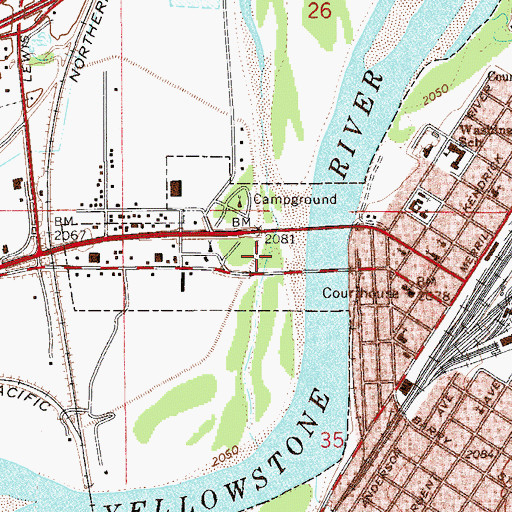 Topographic Map of Eyer Park, MT