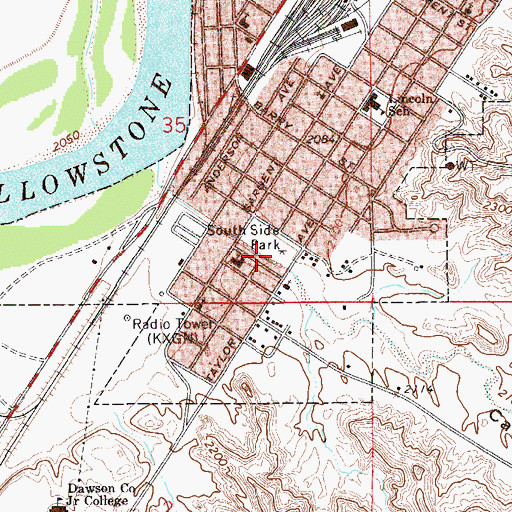 Topographic Map of Babe Ruth Field, MT